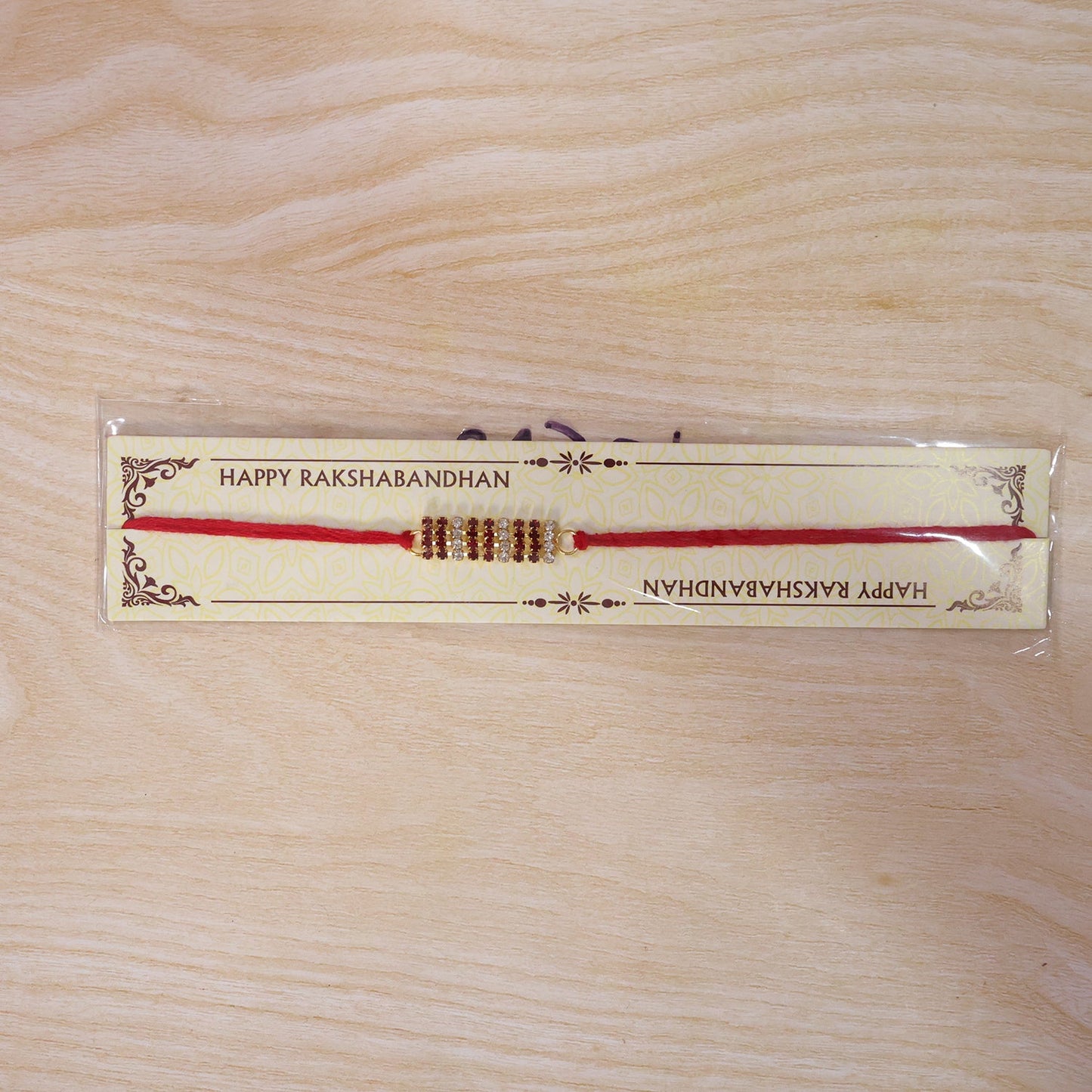 Simple Beaded Thread Premium Designer Traditional Rakhi for Brother