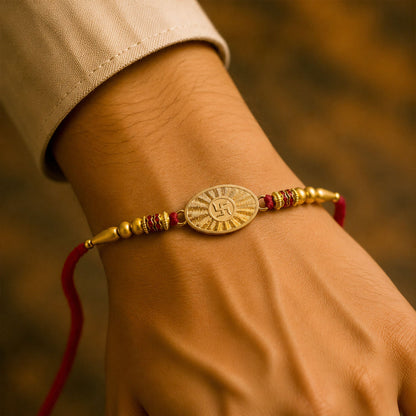 Round Swastik Symbol Designer Rakhi for Brother