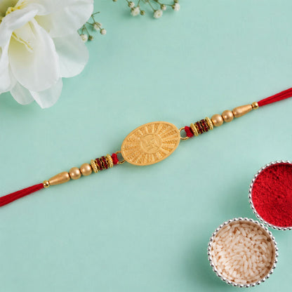 Round Swastik Symbol Designer Rakhi for Brother