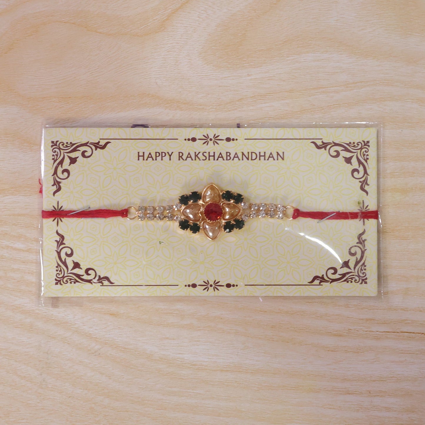Floral Petal Stone Studded Premium Designer Rakhi for Brother