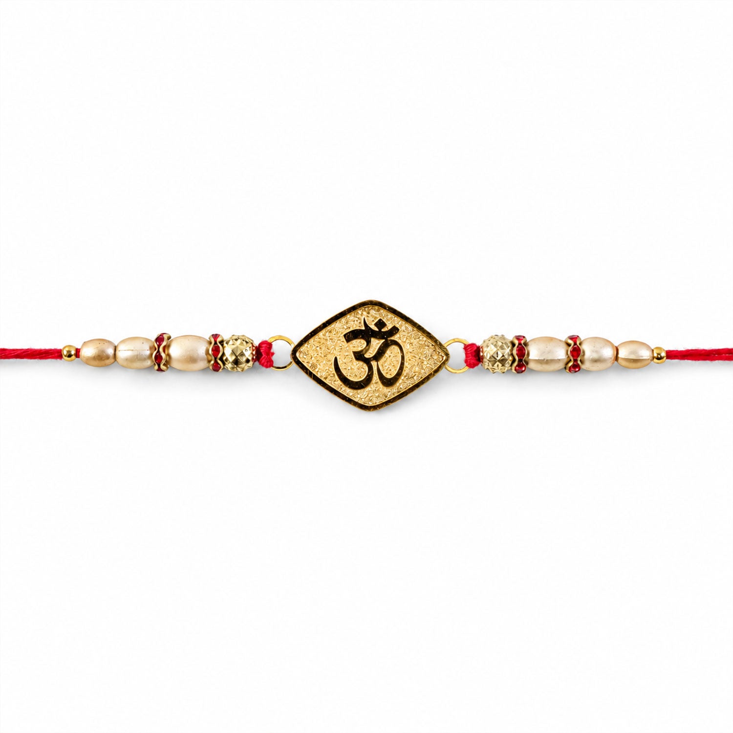 Om Symbol Shape Beaded Designer Rakhi for Brother