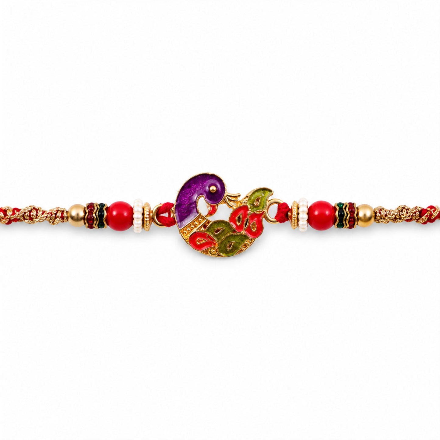 Peacock Motif Beaded Premium Designer Rakhi for Brother