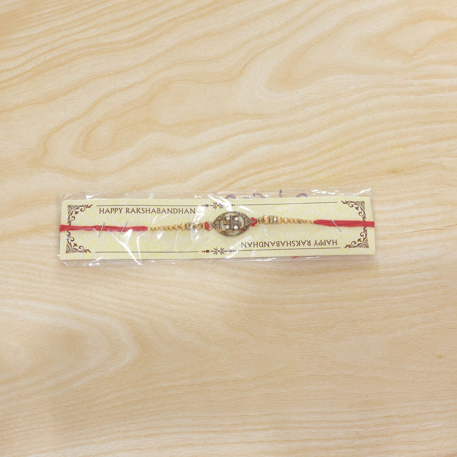 Traditional Swastik Design Rakhi with Enamel Rakhi for Brother