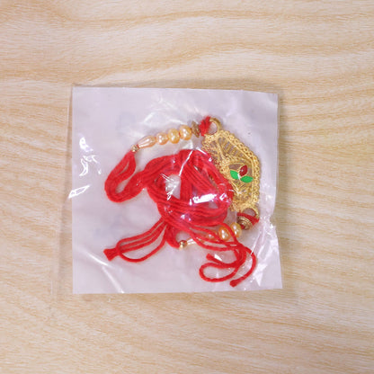 Leaf Motif Stone Studded Designer Premium Traditional Rakhi for Brother