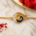 Peacock Rakhi for Brother – Stone Studded Paisley Design