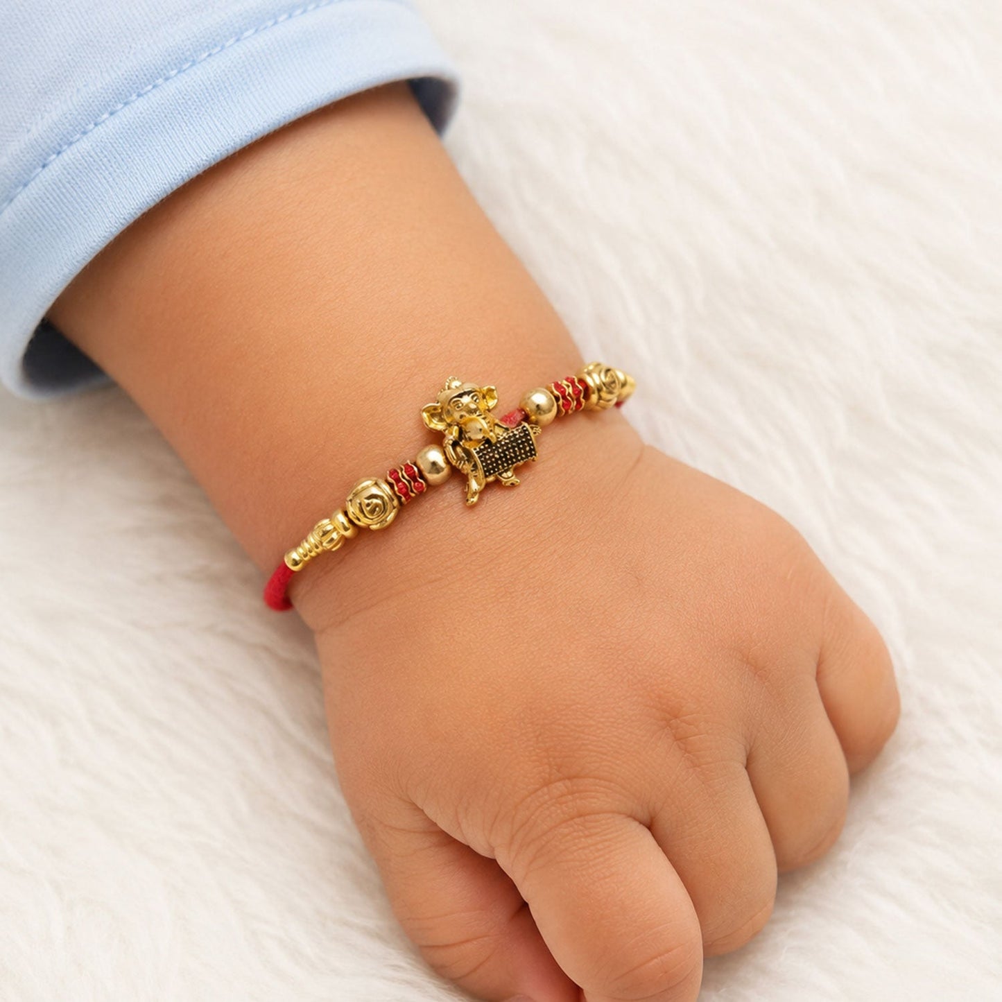Lord Ganesha Beaded Premium Designer Rakhi for Brother