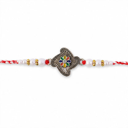 Floral Stone Studded Premium Designer Rakhi for Brother