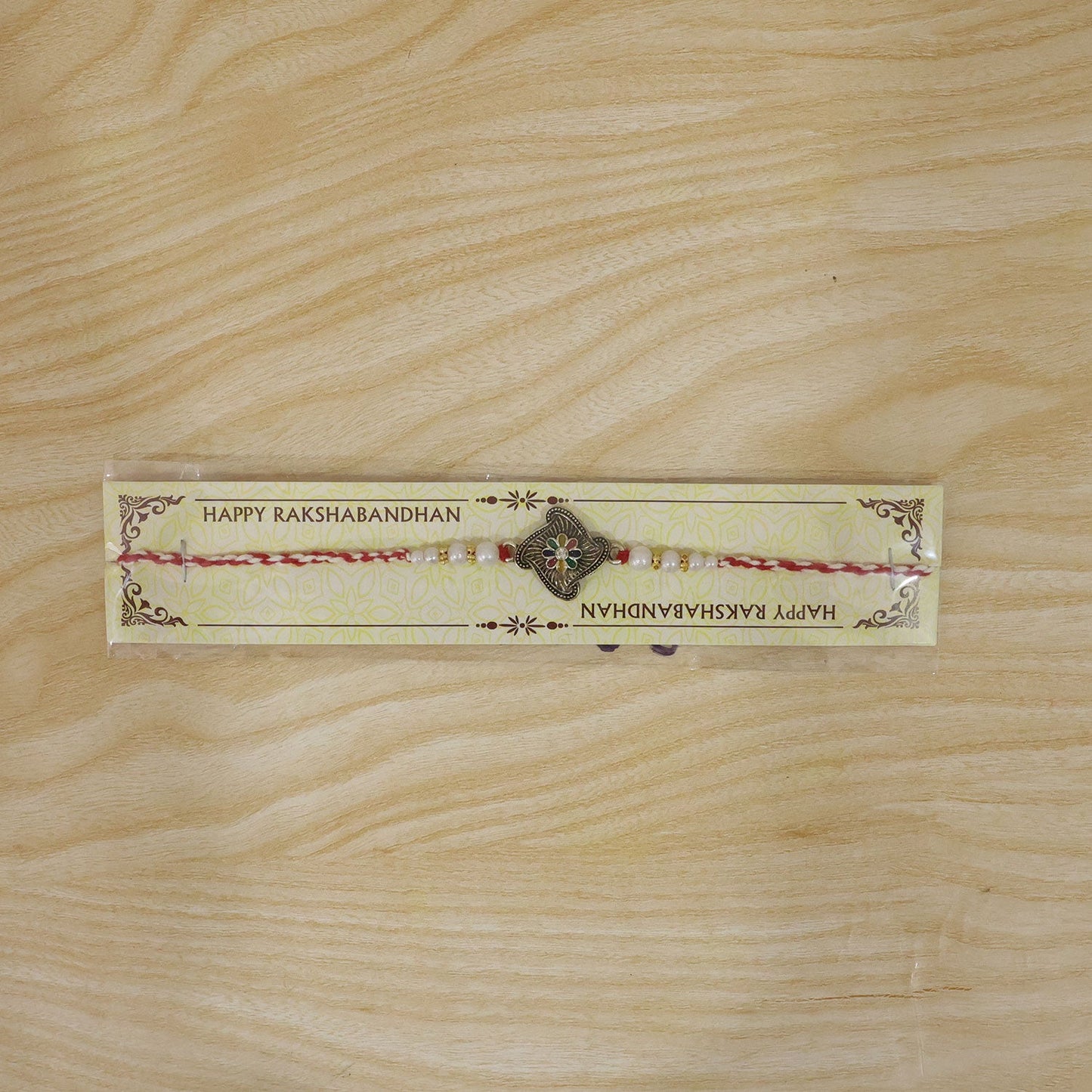 Floral Stone Studded Premium Designer Rakhi for Brother