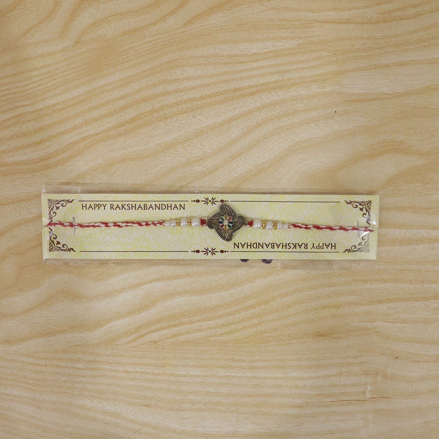 Floral Stone Studded Premium Designer Rakhi for Brother