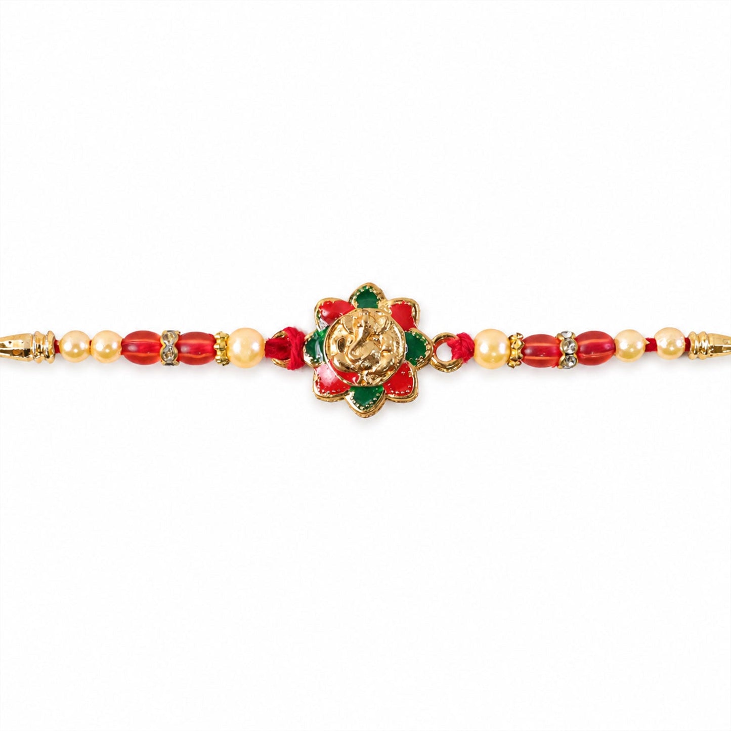 Floral Ganesha charm Designer Premium Traditional Rakhi for Brother