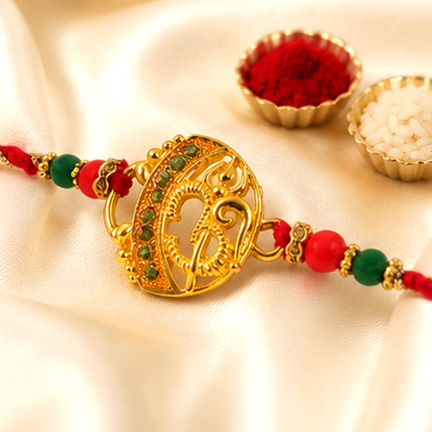 Ornate Om Symbol Premium Designer Rakhi for Brother