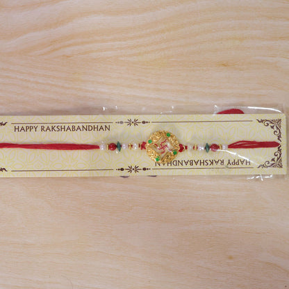 Swastik Symbol Beaded Designer Premium Traditional Rakhi for Brother
