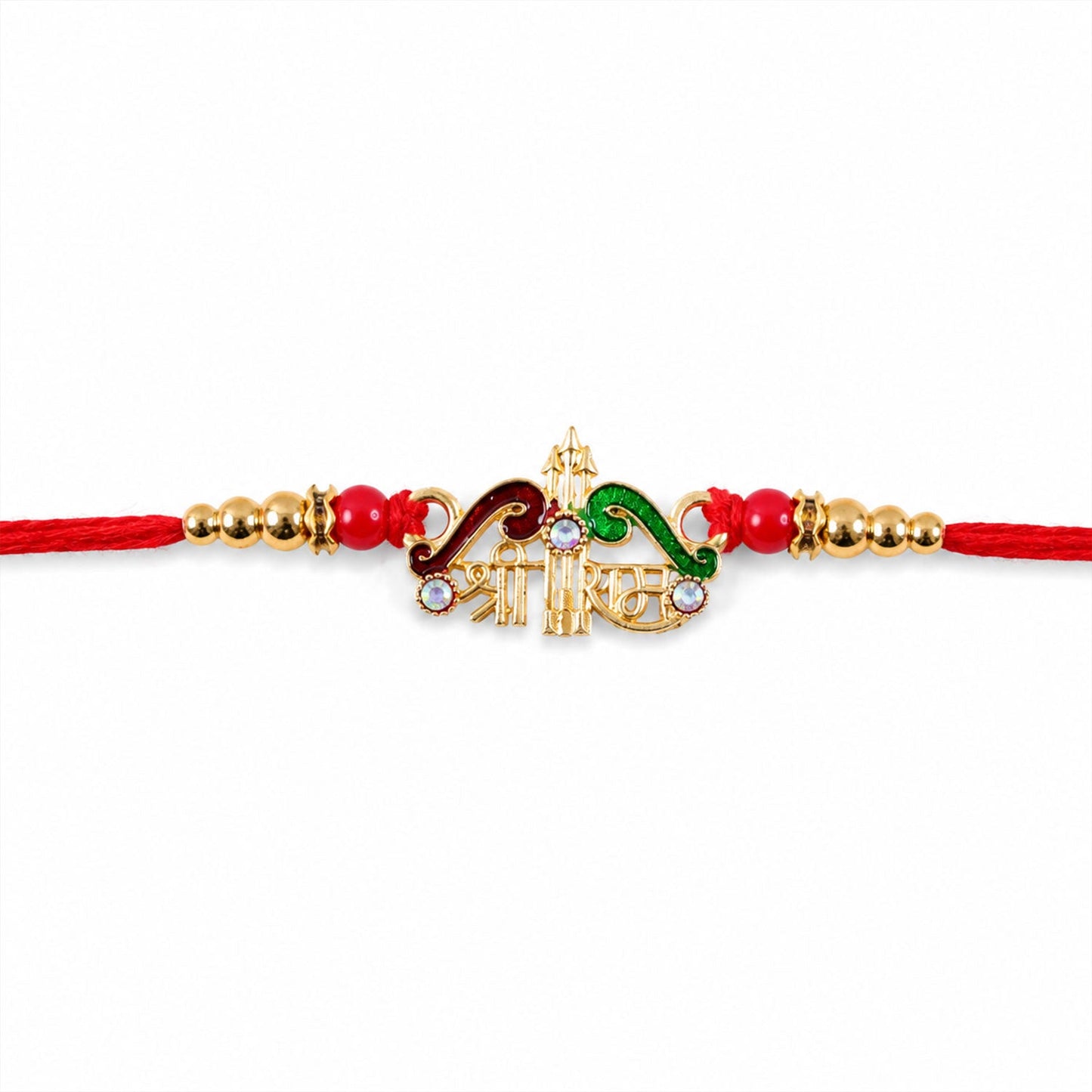 Shree Ram Text Stone Studded Designer Rakhi for Brother