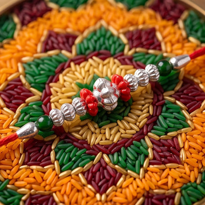 Ethnic Stylish Beaded Rakhi with Colorful Beadwork – Rakhi for Brother