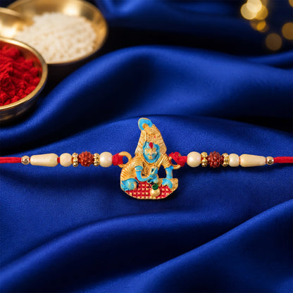 Lord Krishna Beaded Designer Premium Traditional Rakhi for Brother