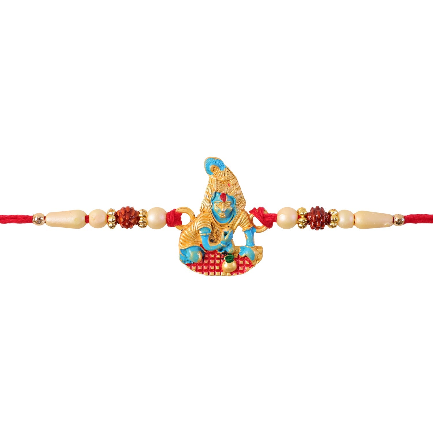 Lord Krishna Beaded Designer Premium Traditional Rakhi for Brother