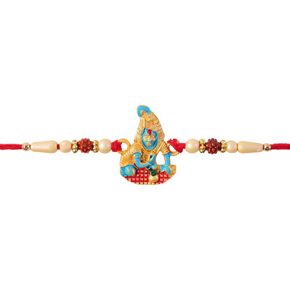 Lord Krishna Beaded Designer Premium Traditional Rakhi for Brother