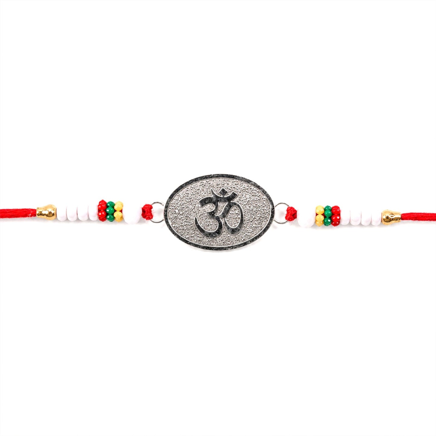 Om Symbol Oval Premium Beaded Designer Rakhi for Brother