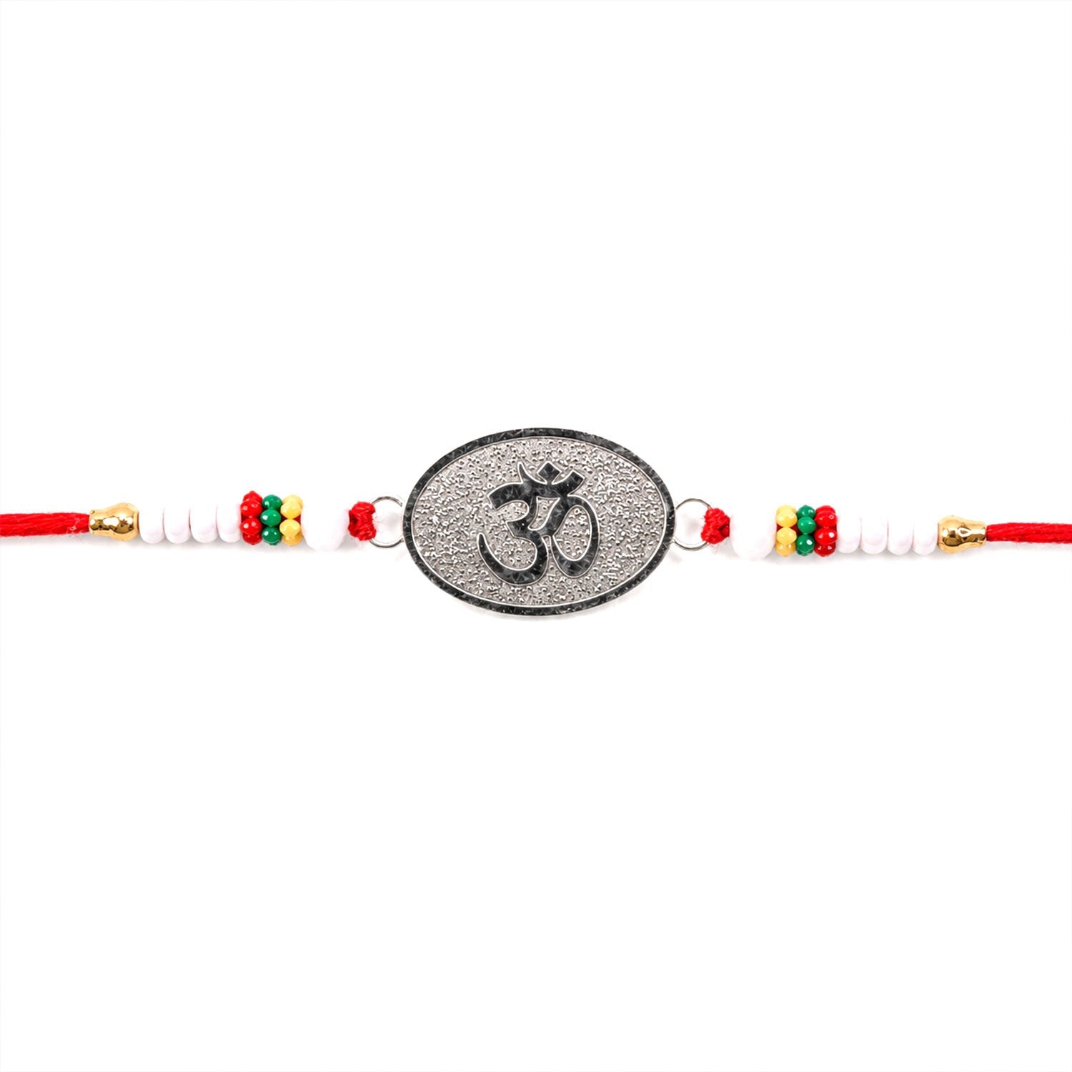 Om Symbol Oval Premium Beaded Designer Rakhi for Brother