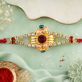 Diamond Center Stone Studded Designer Rakhi for Brother