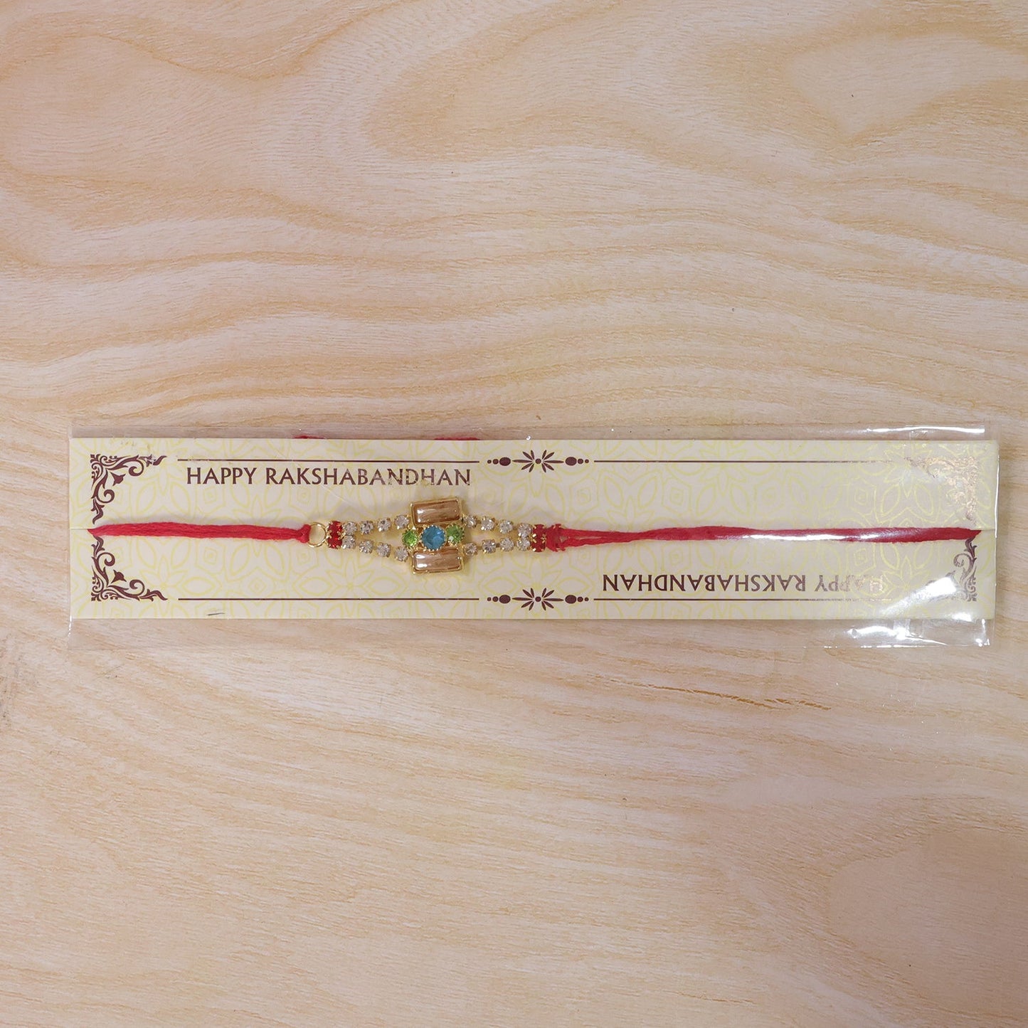 Bar Style Stone Studded Designer Premium Traditional Rakhi for Brother