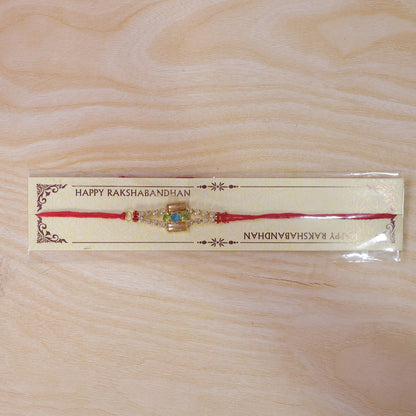 Bar Style Stone Studded Designer Premium Traditional Rakhi for Brother