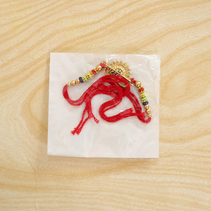 Ram Ram Text Premium Designer Beaded Rakhi for Brother