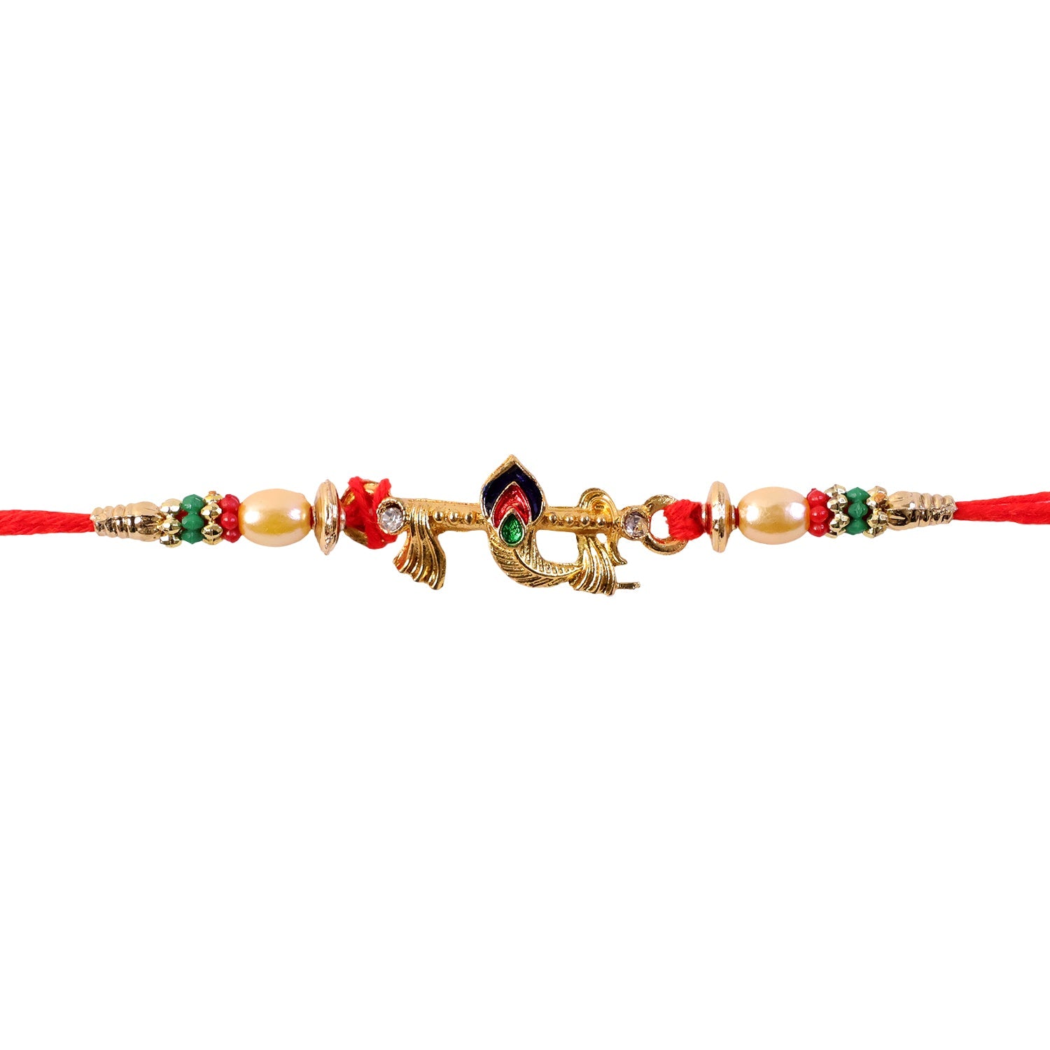 Peacock Feather Charm Premium Designer Rakhi for Brother