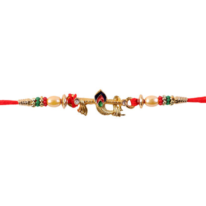 Peacock Feather Charm Premium Designer Rakhi for Brother