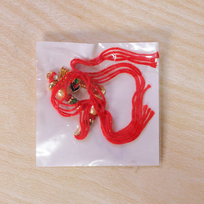 Divine Bansuri Mor Pankh Rakhi with Pearls & Beads Rakhi for Brother