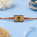 Om Symbol Square Textured Rakhi for Brother – Festive Design