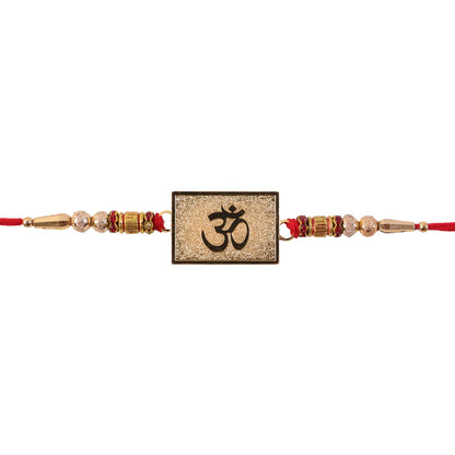 Om Symbol Square Textured Designer Rakhi for Brother