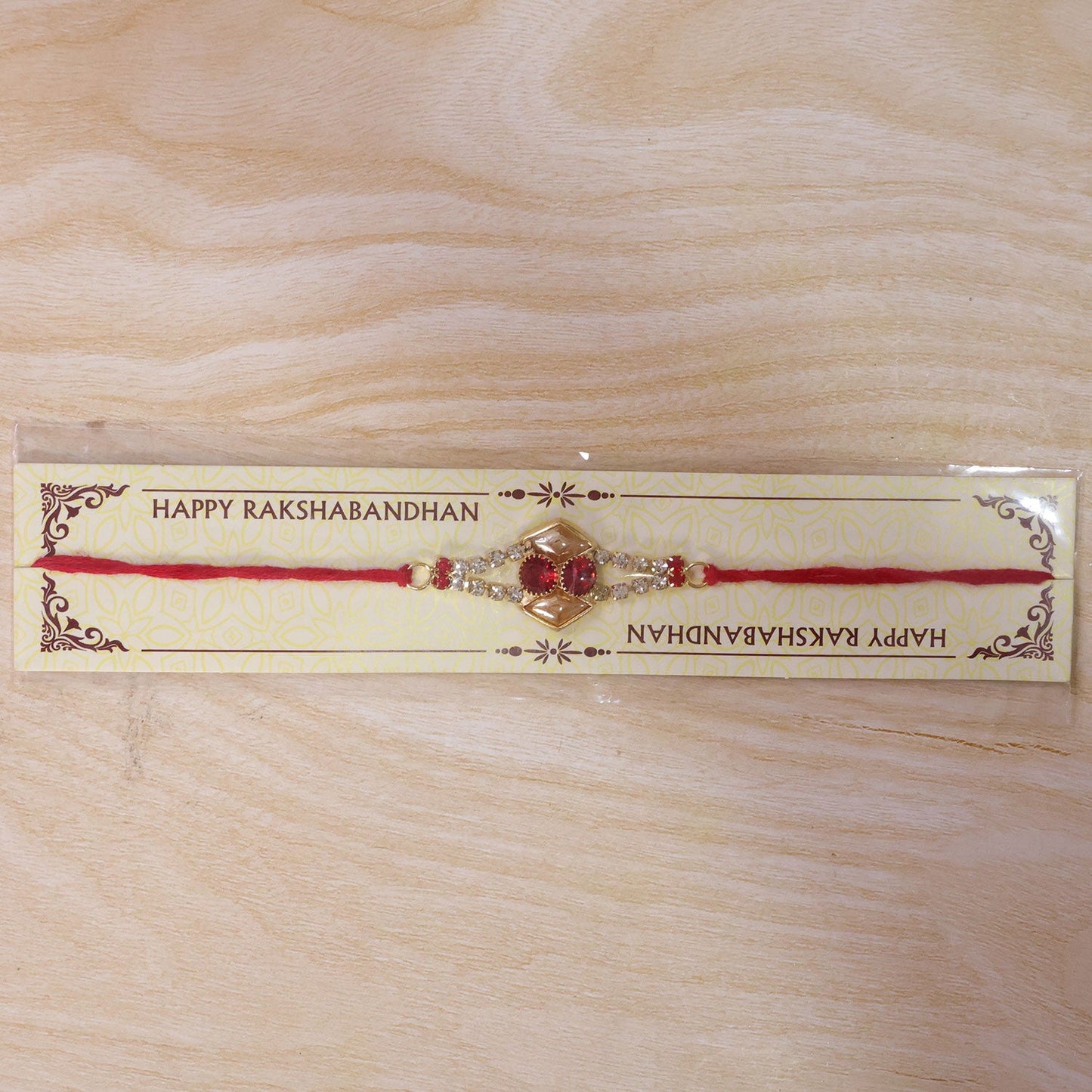 Designer Diamond Studded Rakhi with Enamel Work – Rakhi for Brother