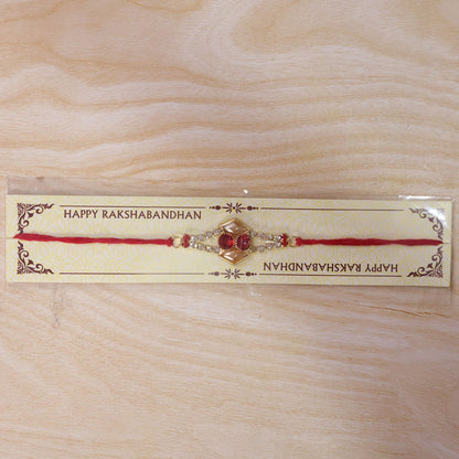 Designer Diamond Studded Rakhi with Enamel Work – Rakhi for Brother