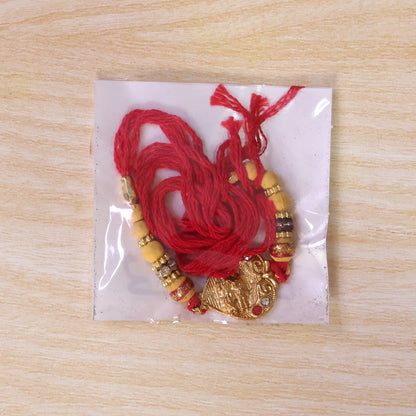 Religious Radha Krishna Rakhi with Crystal & Beads Rakhi for Brother