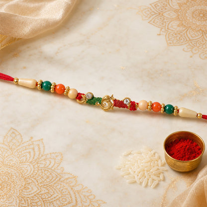 Minimal Beaded Thread Designer Premium Traditional Rakhi for Brother
