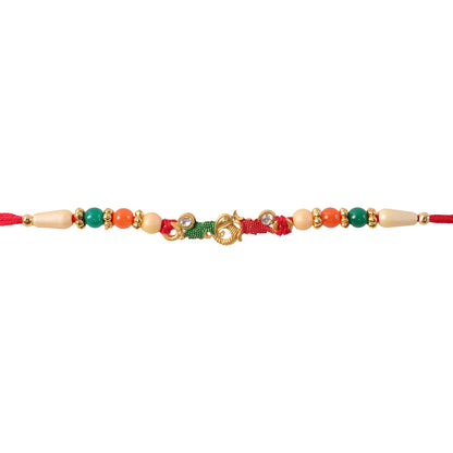 Minimal Beaded Thread Designer Premium Traditional Rakhi for Brother