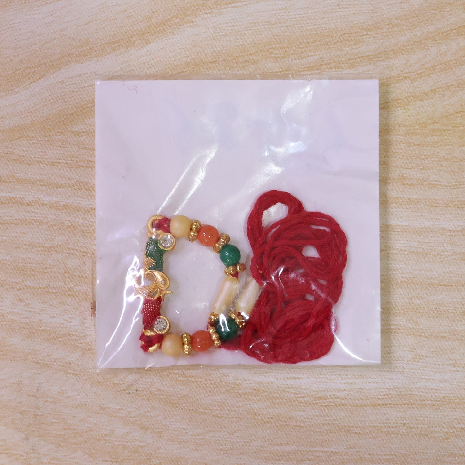 Minimal Beaded Thread Designer Premium Traditional Rakhi for Brother