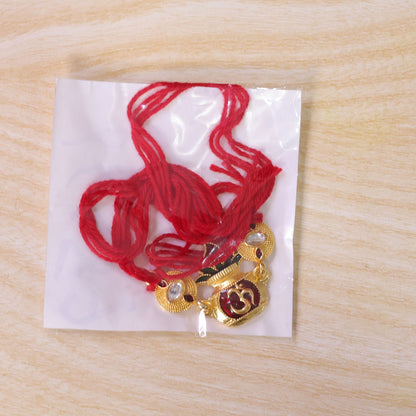 Om Symbol Kalash Designer Premium Traditional Rakhi for Brother
