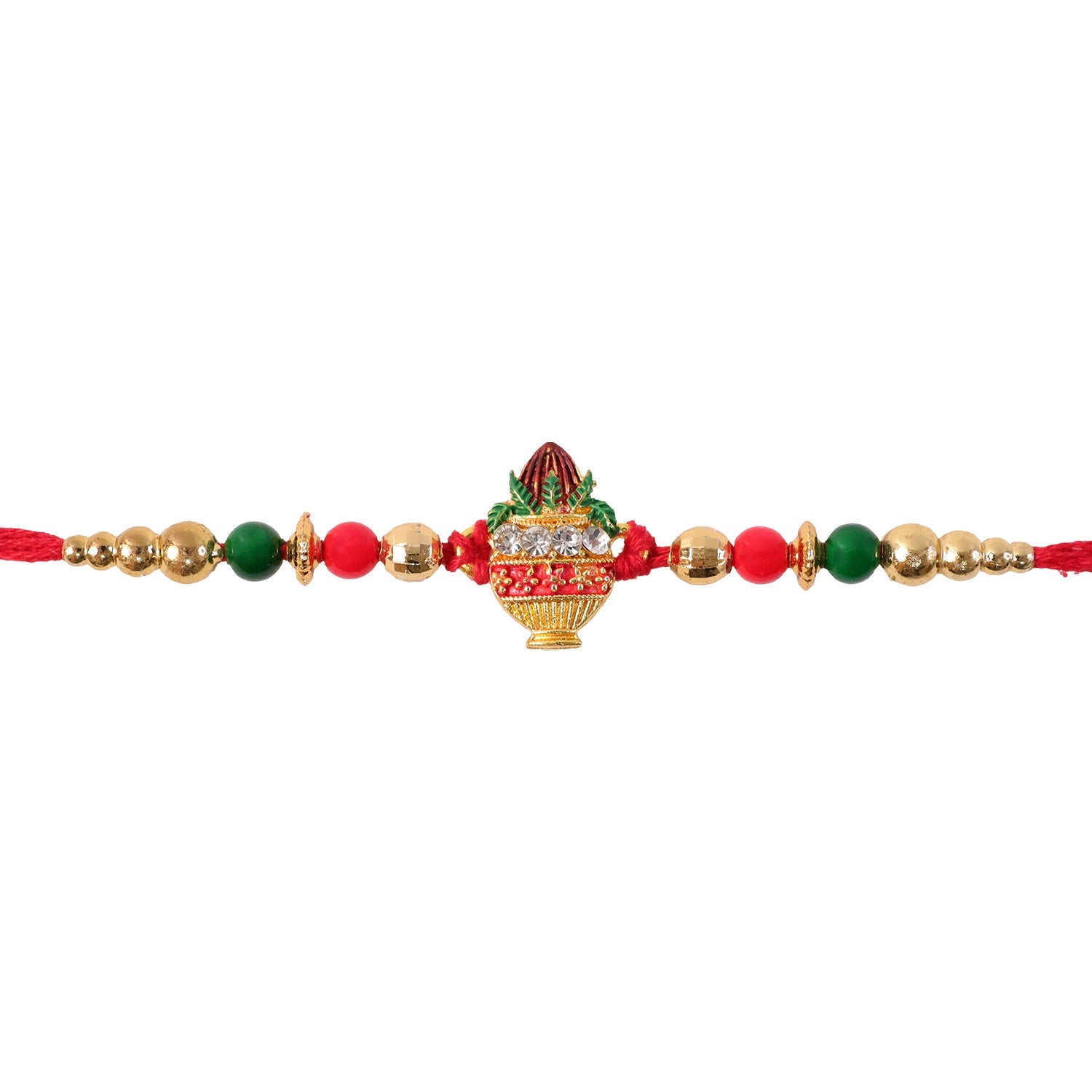 Kalas Motif Beaded Designer Premium Traditional Rakhi for Brother