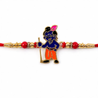Krishna Character Beaded Designer Premium Traditional Rakhi for Brother