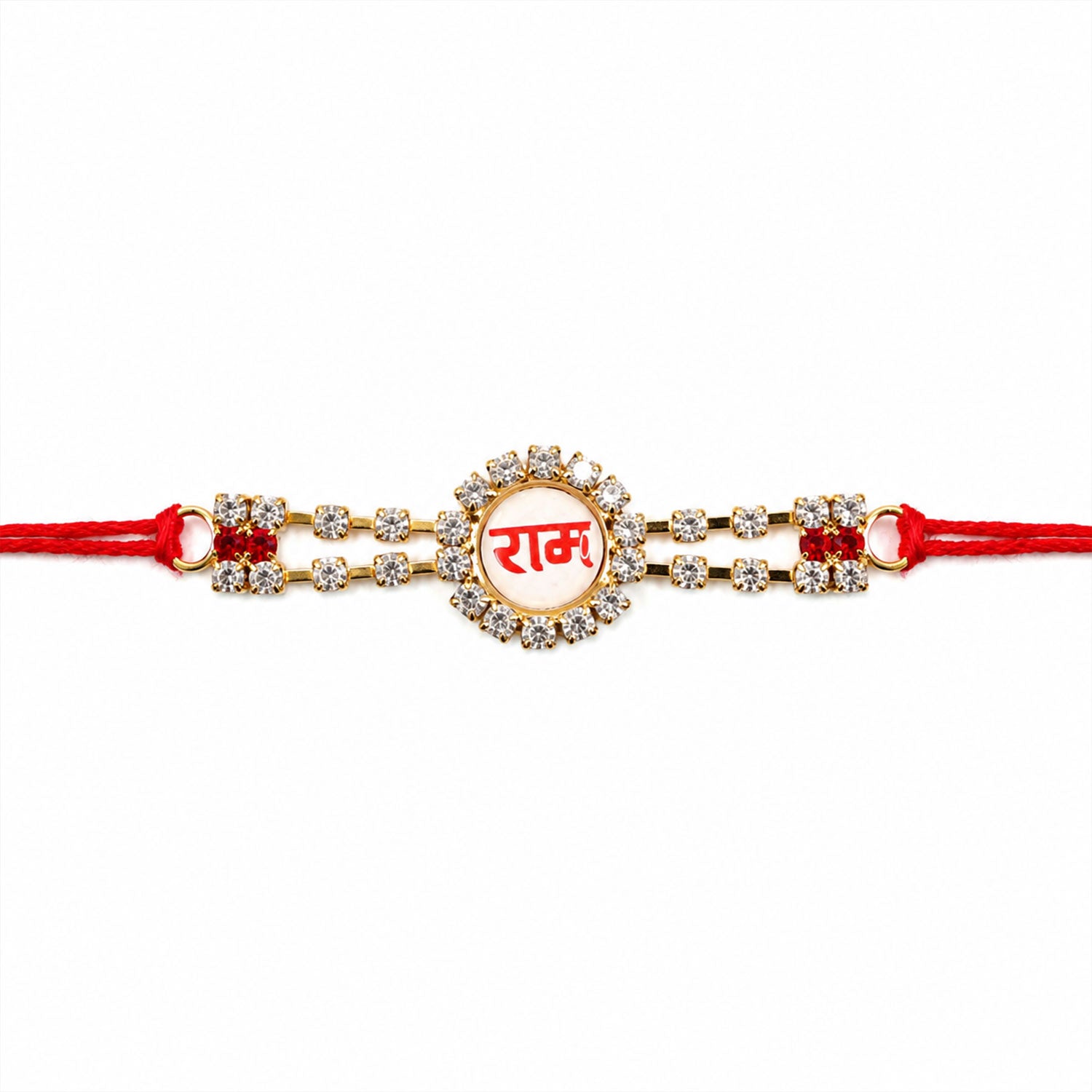Ram Text Premium Stone Studded Designer Rakhi for Brother