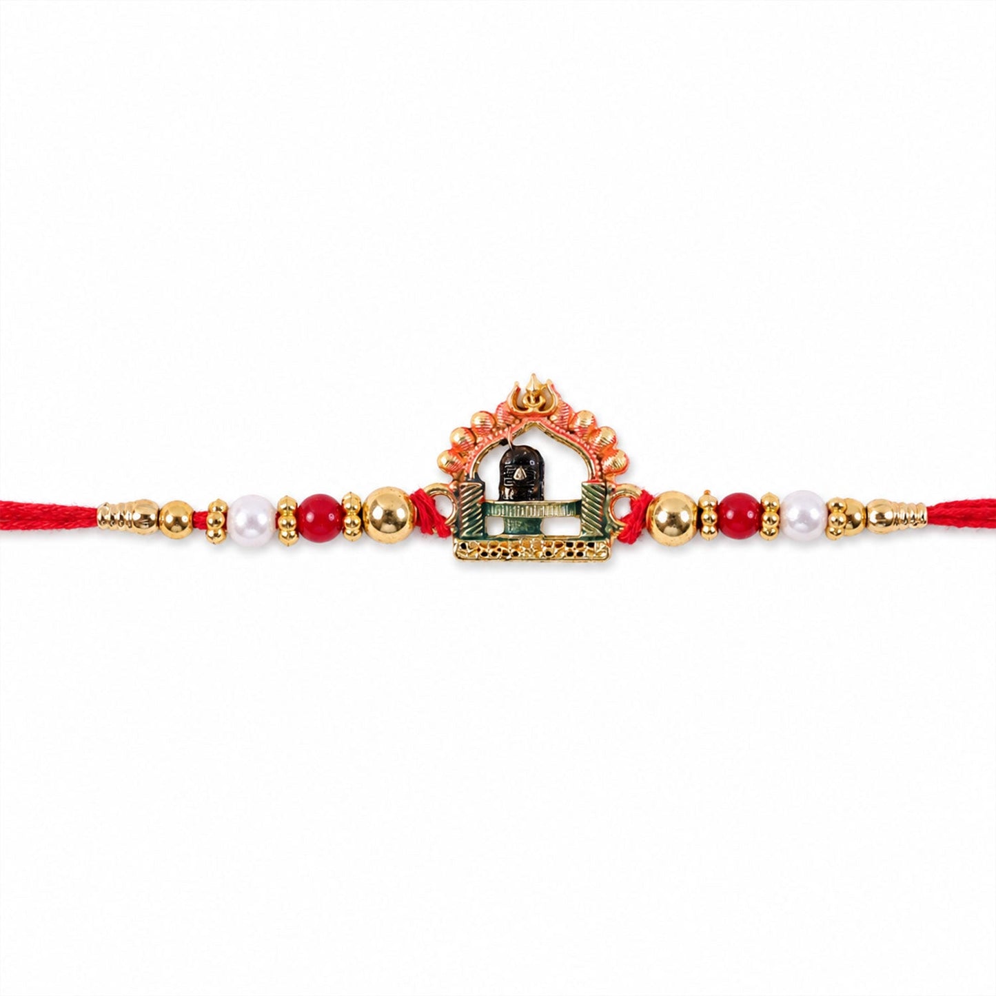 Temple Kundan Beads Rakhi for Brother Bhai Raksha Bandhan Festival Special Gift Set