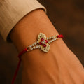 Rakhi for Brother – Intricate Floral Stone Bracelet Design