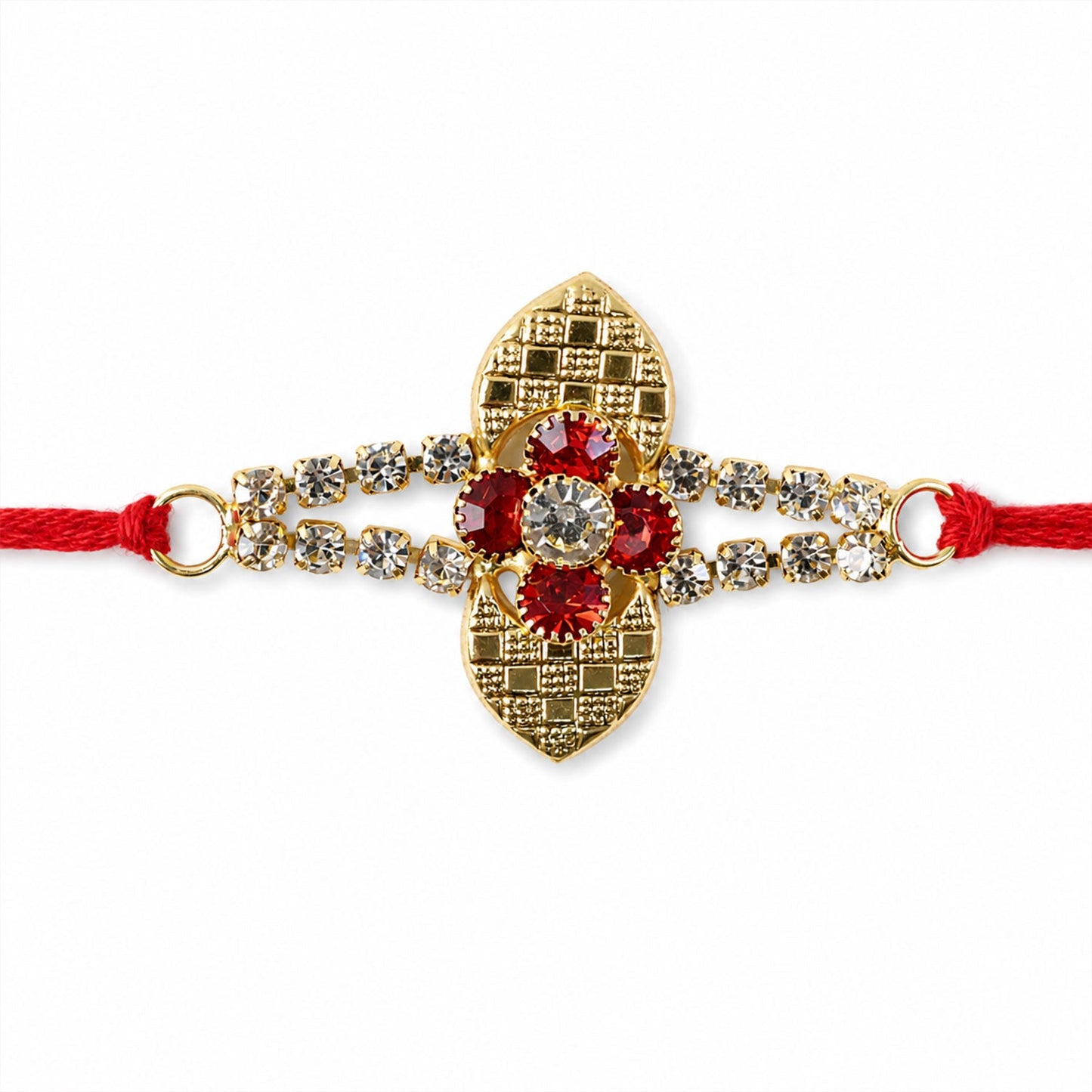 Floral Stone Bracelet Style Premium Designer Rakhi for Brother