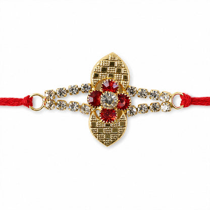 Floral Stone Bracelet Style Premium Designer Rakhi for Brother