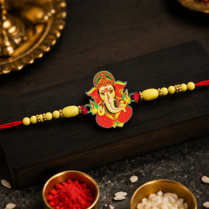 Lord Ganesha Charm Premium Designer Rakhi for Brother