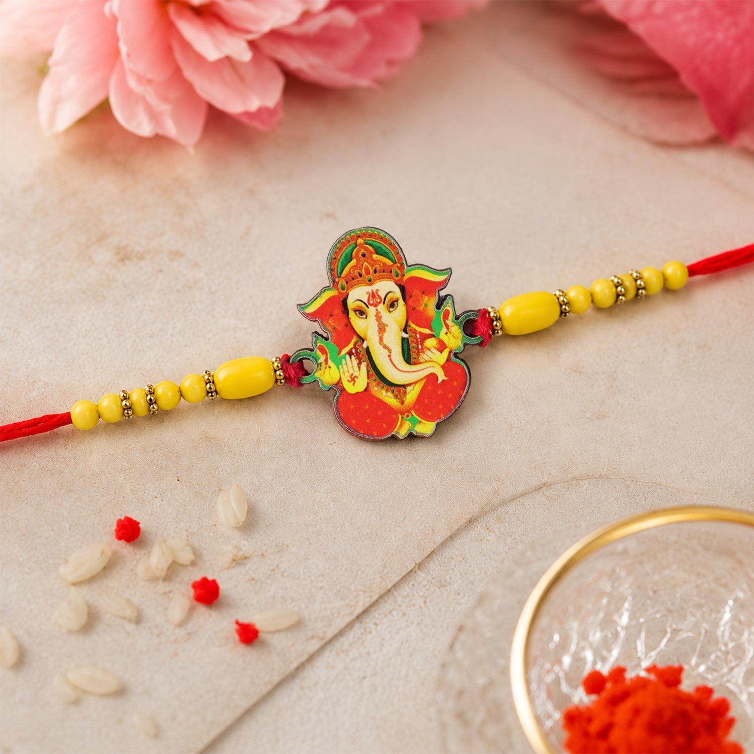 Lord Ganesha Charm Premium Designer Rakhi for Brother