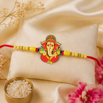 Lord Ganesha Charm Premium Designer Rakhi for Brother