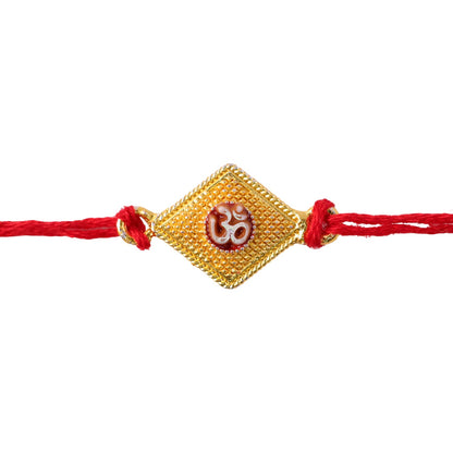 Om Symbol Square Designer Premium Traditional Rakhi for Brother